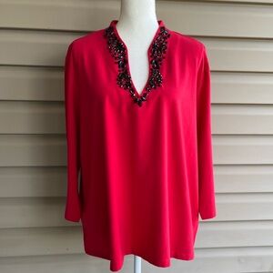 •Ruby Rd.• Embellished Knit Pullover Top - Size 3X